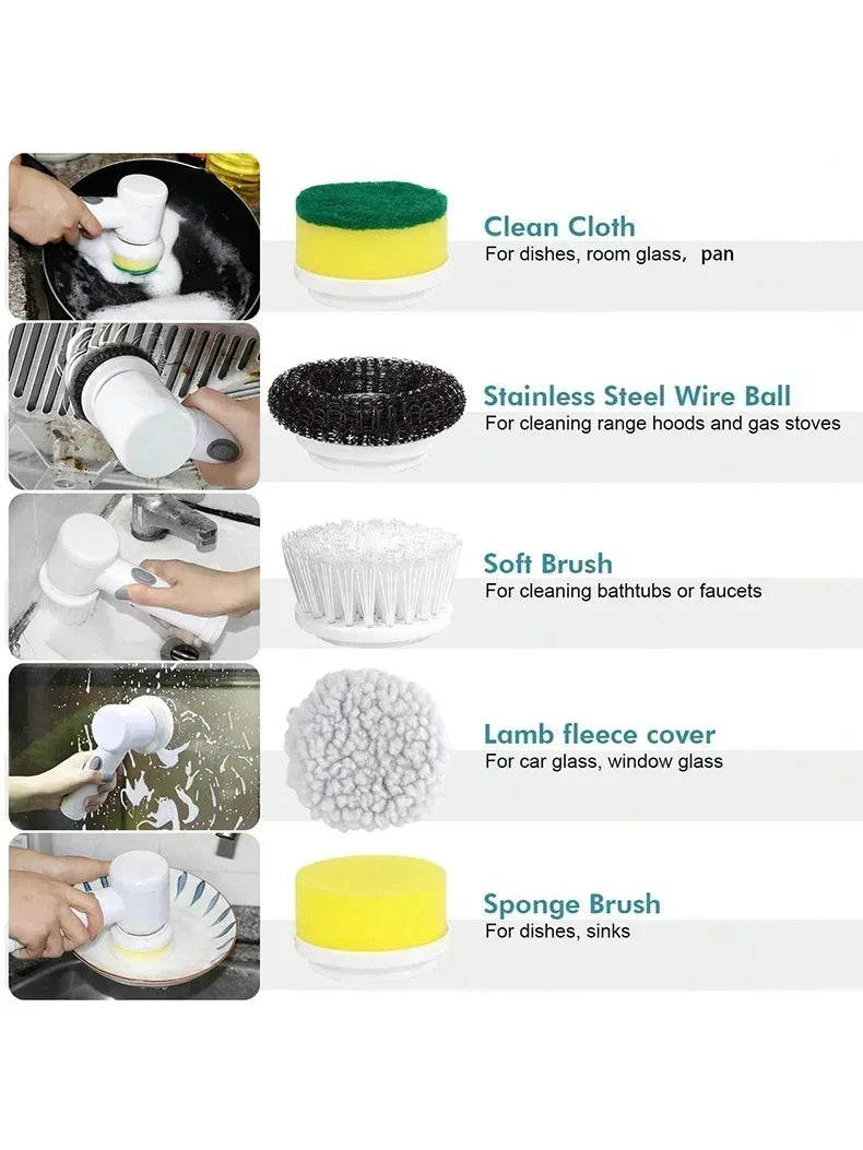 Cordless Spin Scrubber 5 Heads
