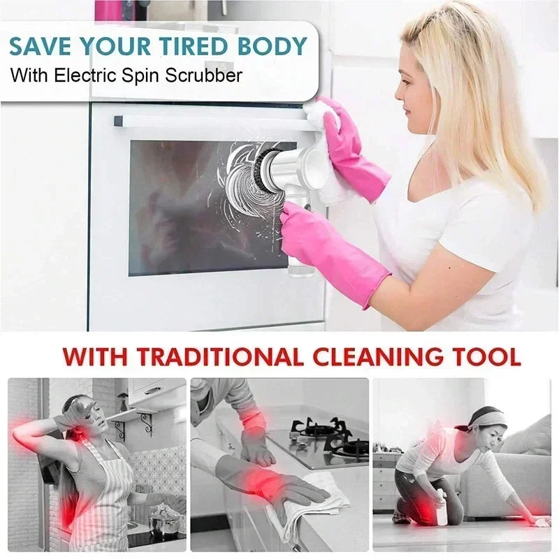 Cordless Spin Scrubber 5 Heads